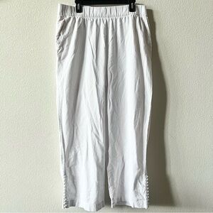Soft Surroundings White 100% Cotton Pull On Elastic Minimalist Coastal Pants TXL